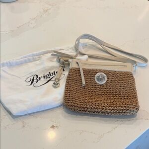 Like New Brighton Natural and Cream fully lined Woven Crossbody Bag